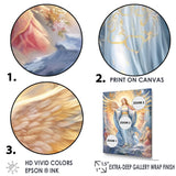 Designart "Beautiful Virgin Of Peace Praying In Heaven III" Religious Portrait Wall Art
