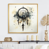Designart "Beige And Grey Dreams Keepers I" Dream catcher Framed Wall Art Prints