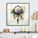 Designart "Beige And Grey Dreams Keepers I" Dream catcher Framed Wall Art Prints
