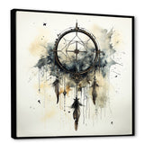 Designart "Beige And Grey Dreams Keepers I" Dream catcher Framed Wall Art Prints