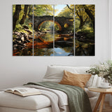 Designart "Beige Bridge Whispers Of History II" Architecture Metal Art Print Set