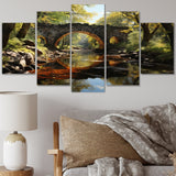 Designart "Beige Bridge Whispers Of History II" Architecture Metal Art Print Set