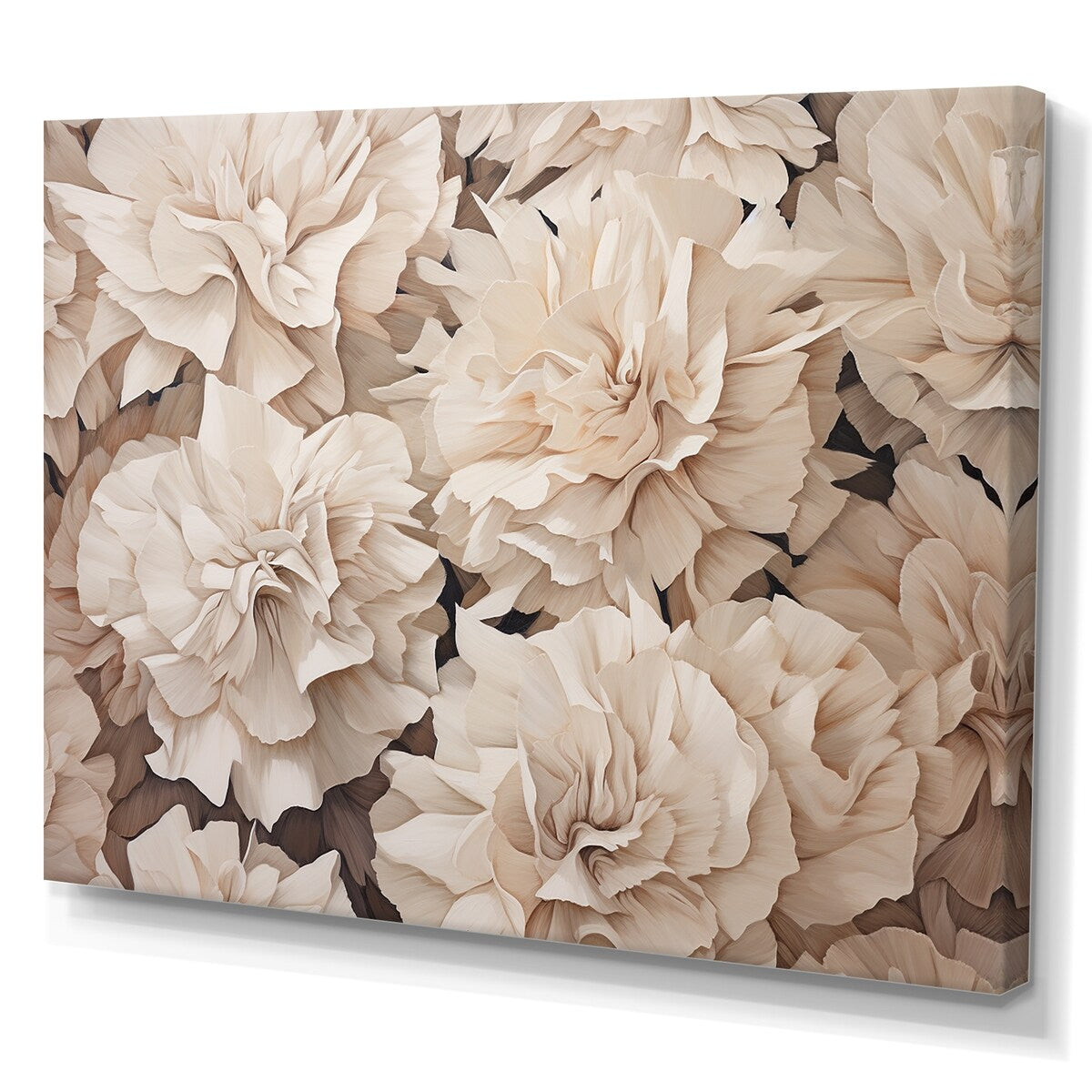 Designart "Beige Carnations Arrangement III" Carnations Wall Art