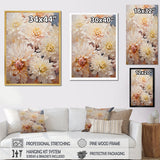 Designart "Beige Chrysanthemums Dream Collage" Chrysanthemums Wall Art