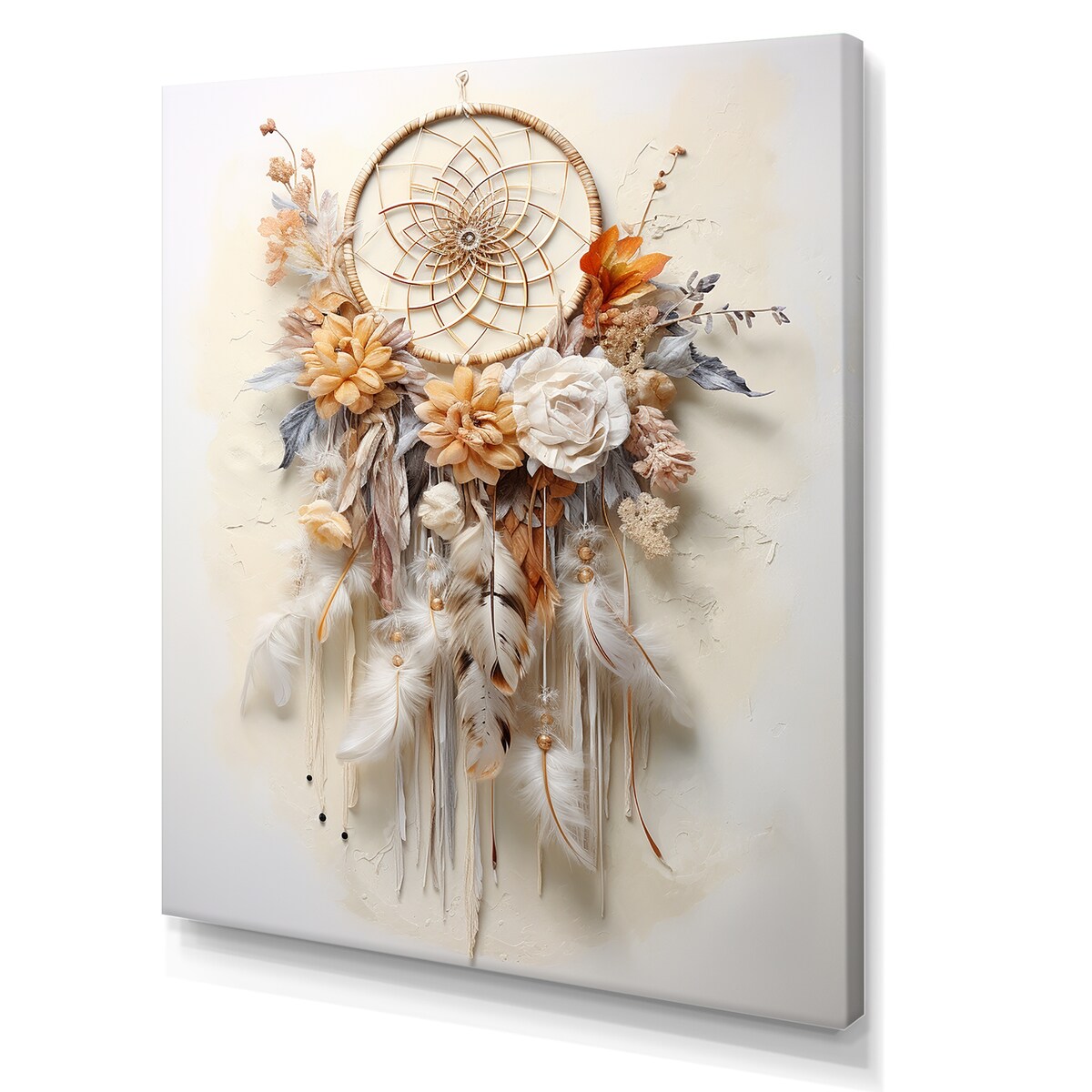 Designart "Beige Enchanting Dreamcatcher I" Dream Catcher Wall Art
