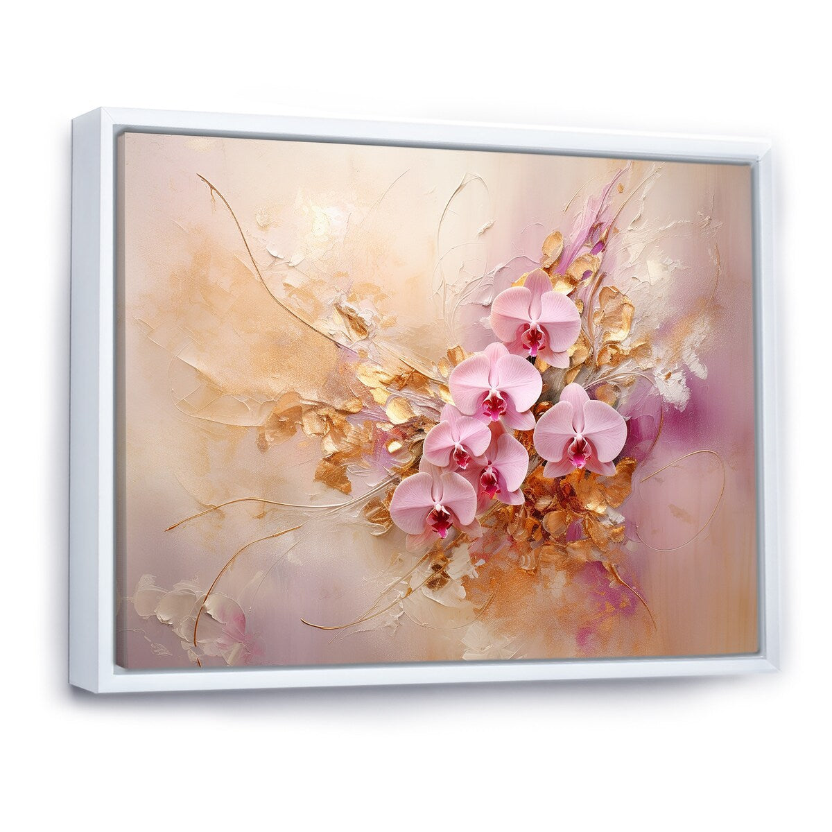 Designart "Beige Minimalism Spiral Poteries " Abstract Spirals Framed Canvas Wall Art