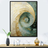 Designart "Beige Minimalism Spiral Poteries " Abstract Spirals Framed Canvas Wall Art