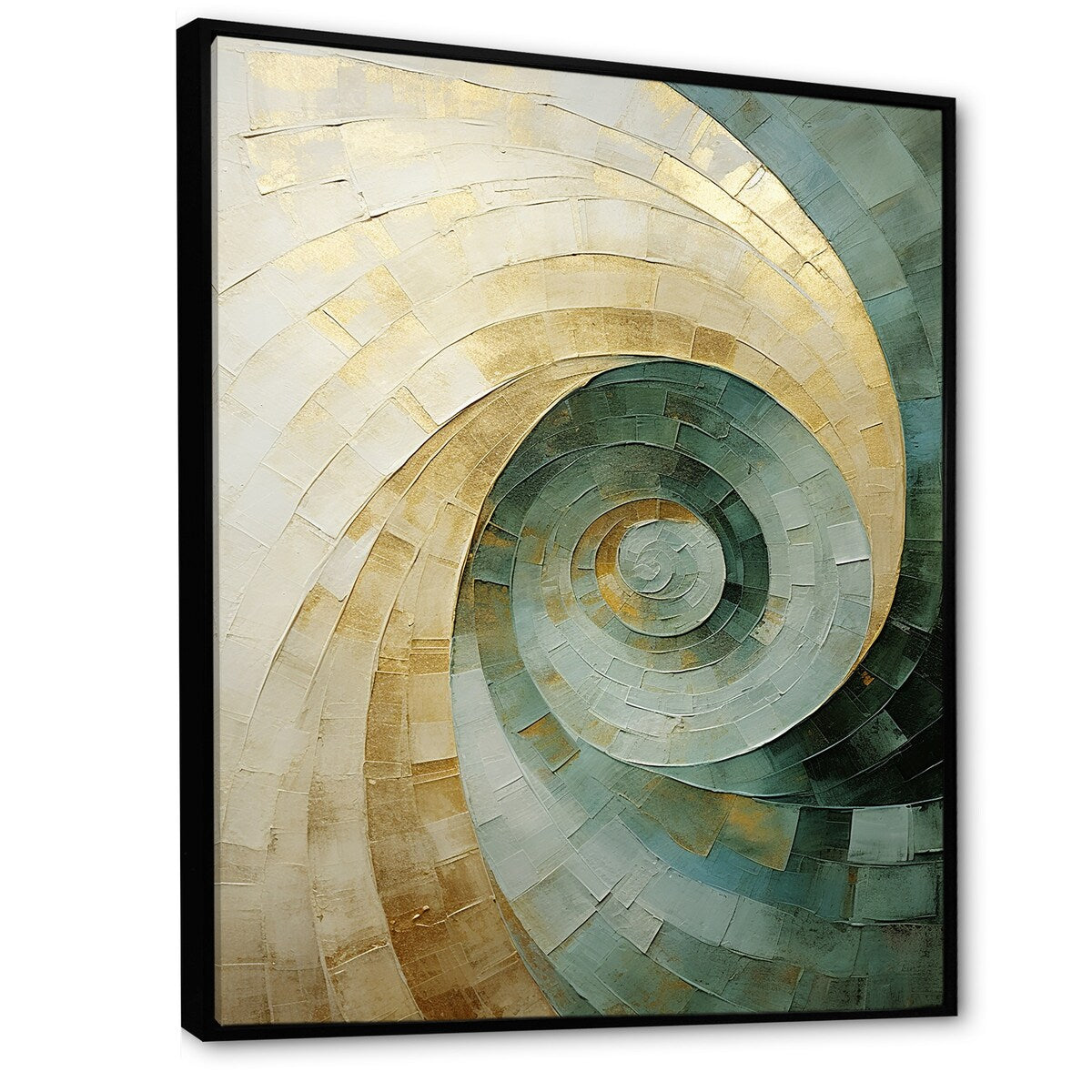 Designart "Beige Minimalism Spiral Poteries " Abstract Spirals Framed Canvas Wall Art
