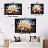 Designart "Beige Teal Abstract Fractal Transcendent Illumination" Modern Art Living Room Set