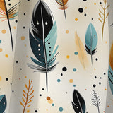 Designart "Beige Urban Nomadic Feathers Pattern" Boho Blackout Curtain For Living Room Décor