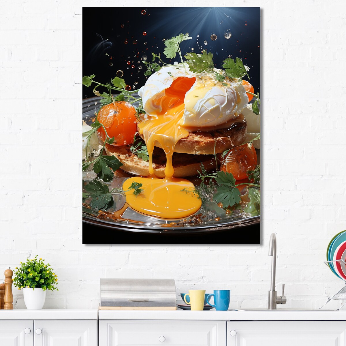 Designart "Benedict Eggs Breakfast III" Breakfast Wall Art