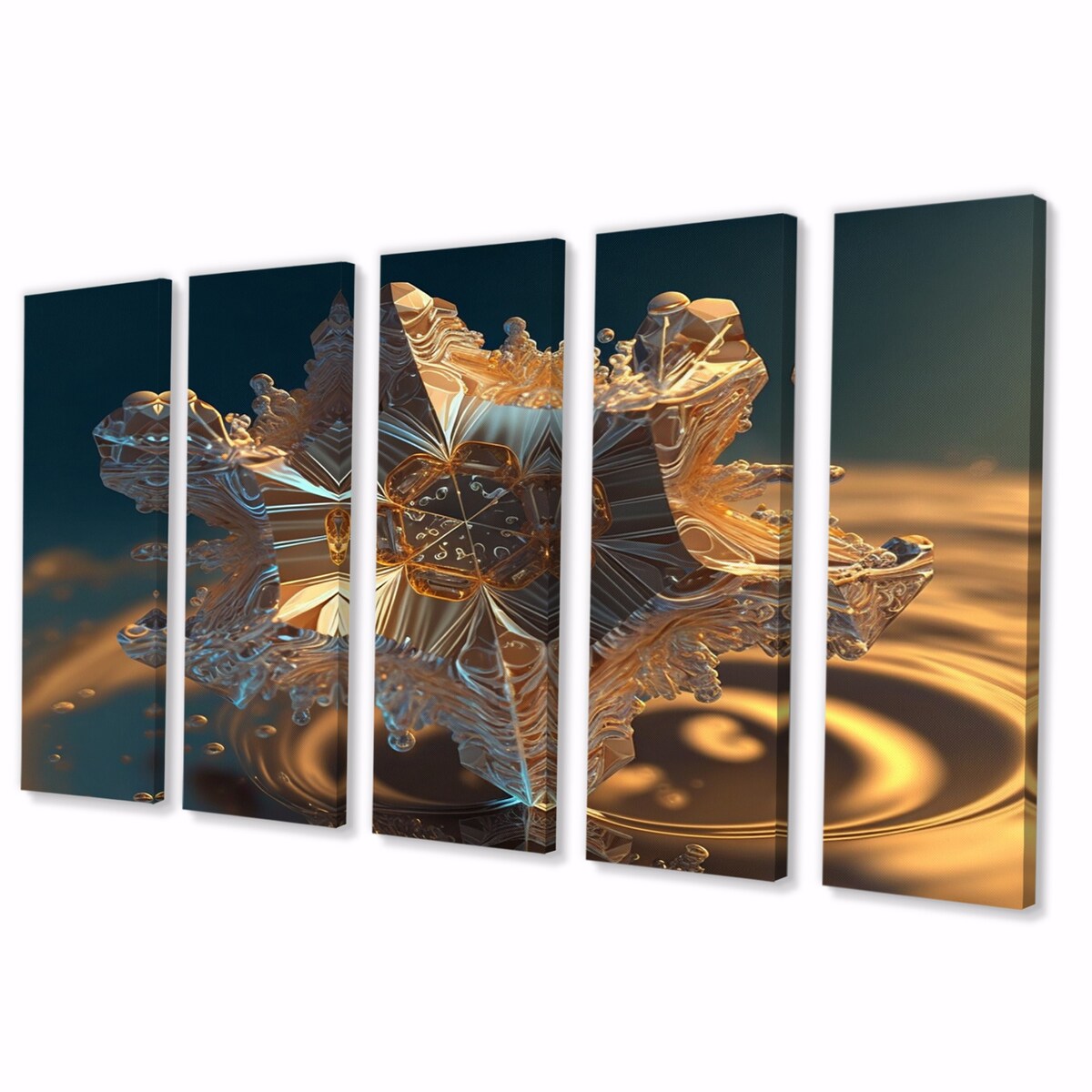 Designart "Benevolence Water Crystal II" Modern Geometric Multipanel Canvas Prints
