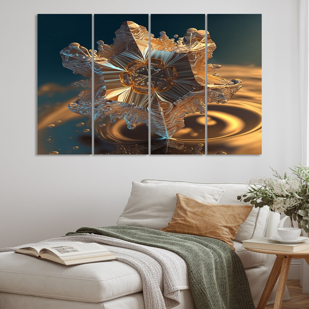 Designart "Benevolence Water Crystal II" Modern Geometric Multipanel Canvas Prints