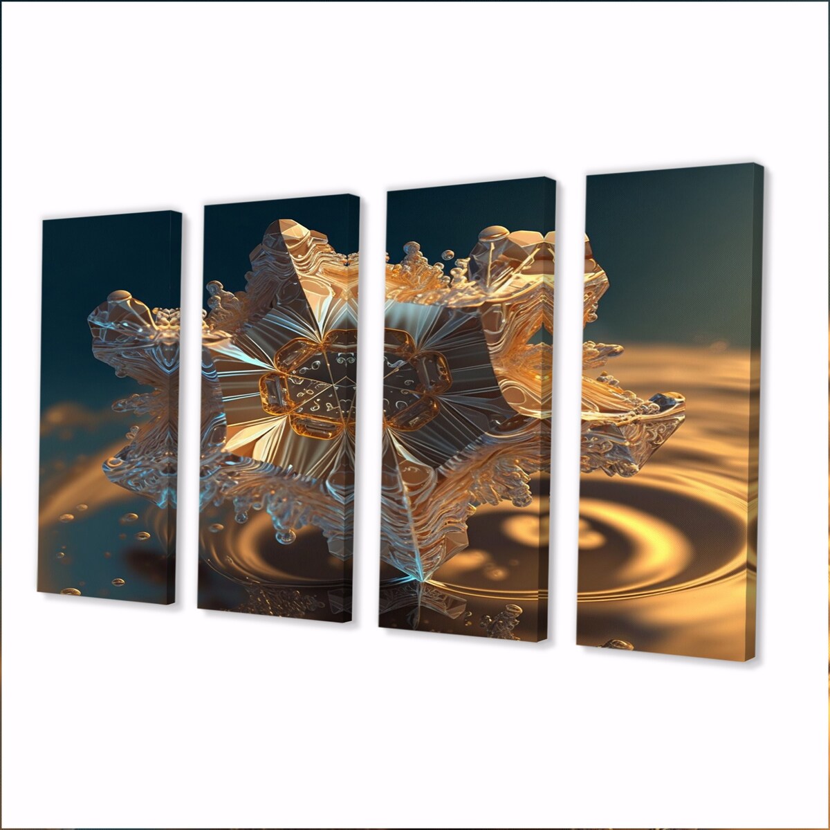 Designart "Benevolence Water Crystal II" Modern Geometric Multipanel Canvas Prints