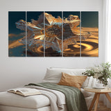 Designart "Benevolence Water Crystal II" Modern Geometric Multipanel Canvas Prints
