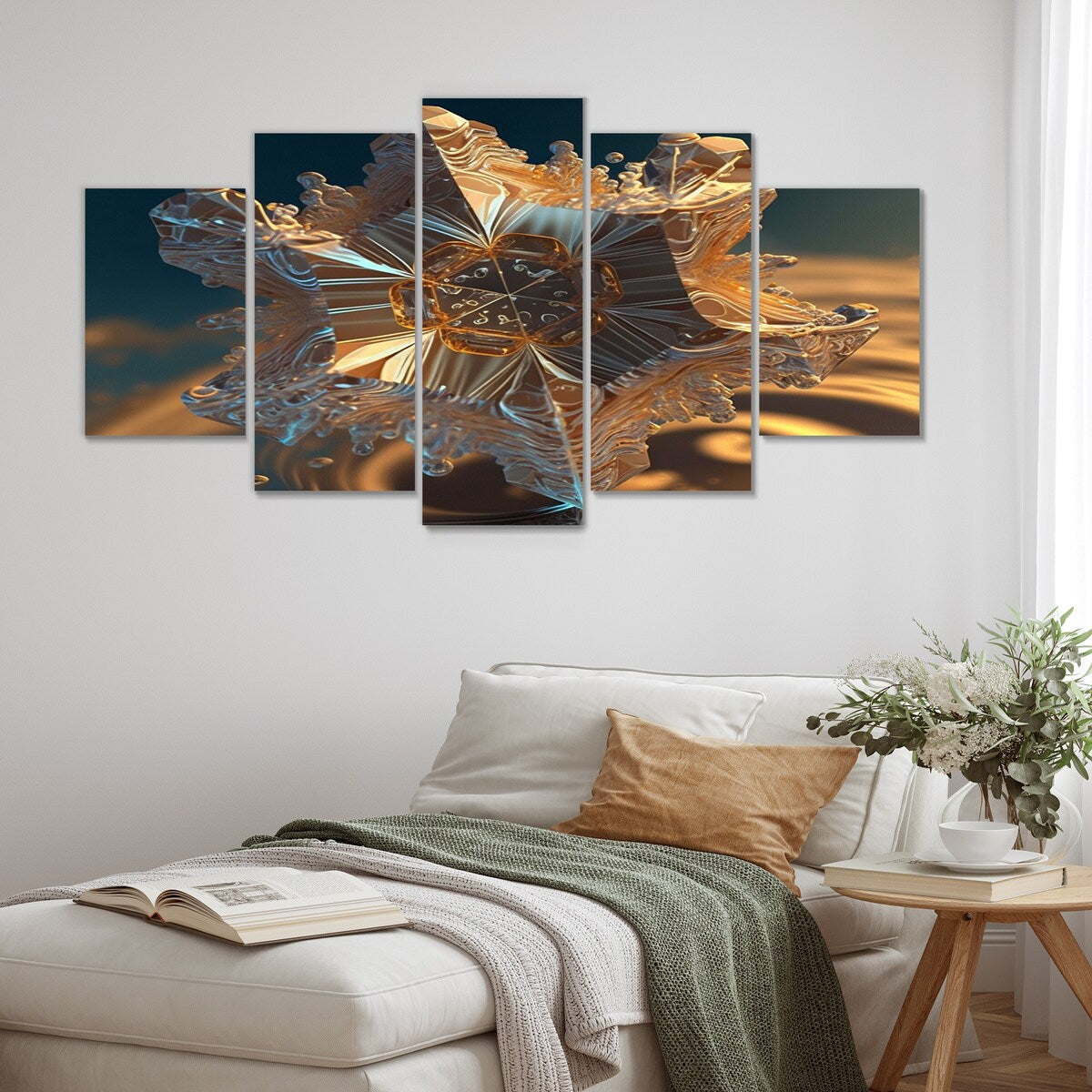 Designart "Benevolence Water Crystal II" Modern Geometric Multipanel Canvas Prints