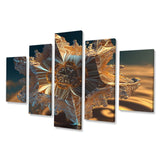 Designart "Benevolence Water Crystal II" Modern Geometric Multipanel Canvas Prints