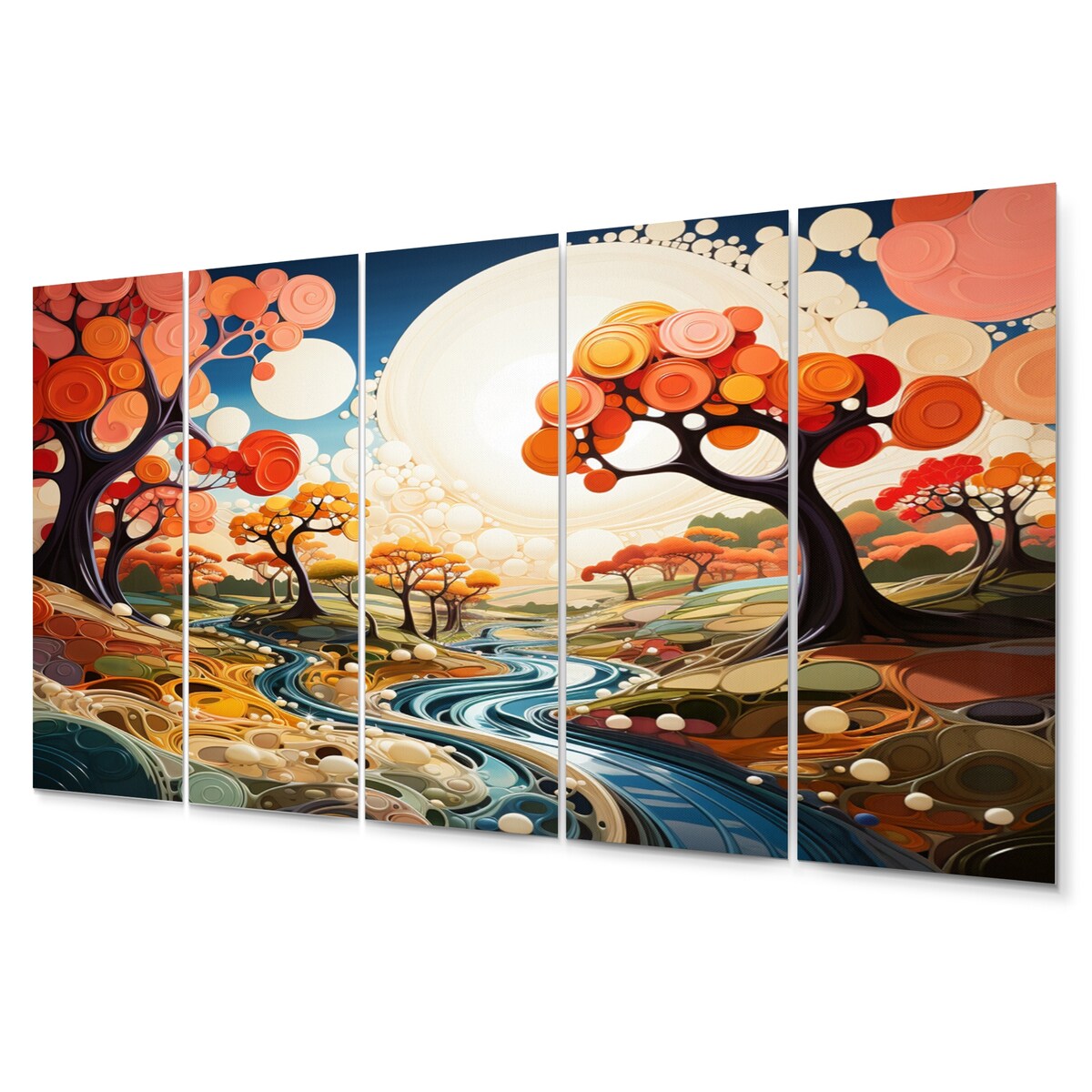 Designart "Biomorphism Organic Forms I" Modern Metal Wall Decor Set