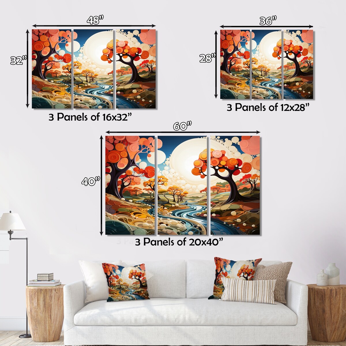 Designart "Biomorphism Organic Forms I" Modern Metal Wall Decor Set