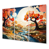 Designart "Biomorphism Organic Forms I" Modern Metal Wall Decor Set