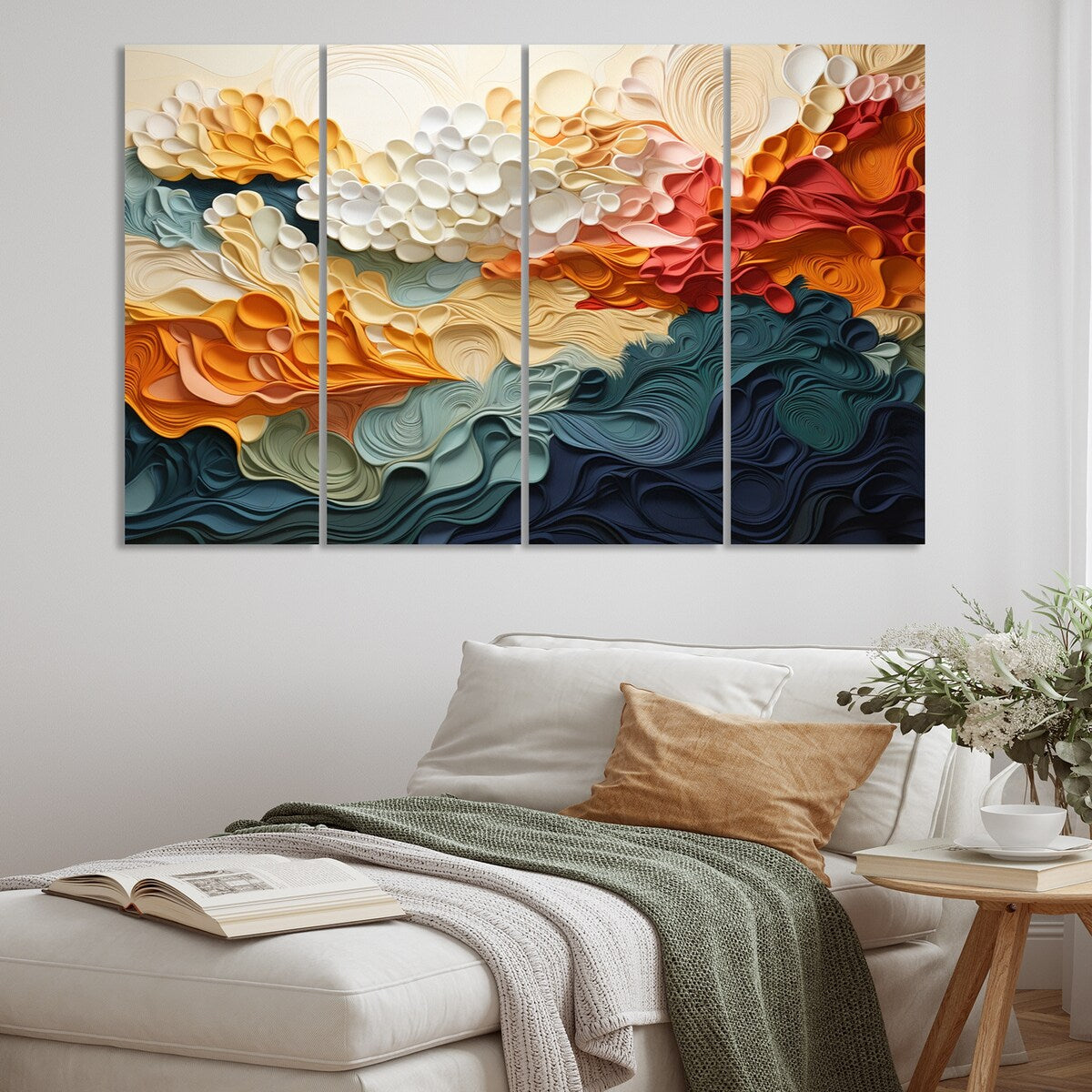 Designart "Biomorphism Organic Forms VI" Modern Metal Art Print Set