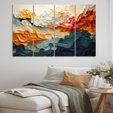 Designart "Biomorphism Organic Forms VI" Modern Metal Art Print Set