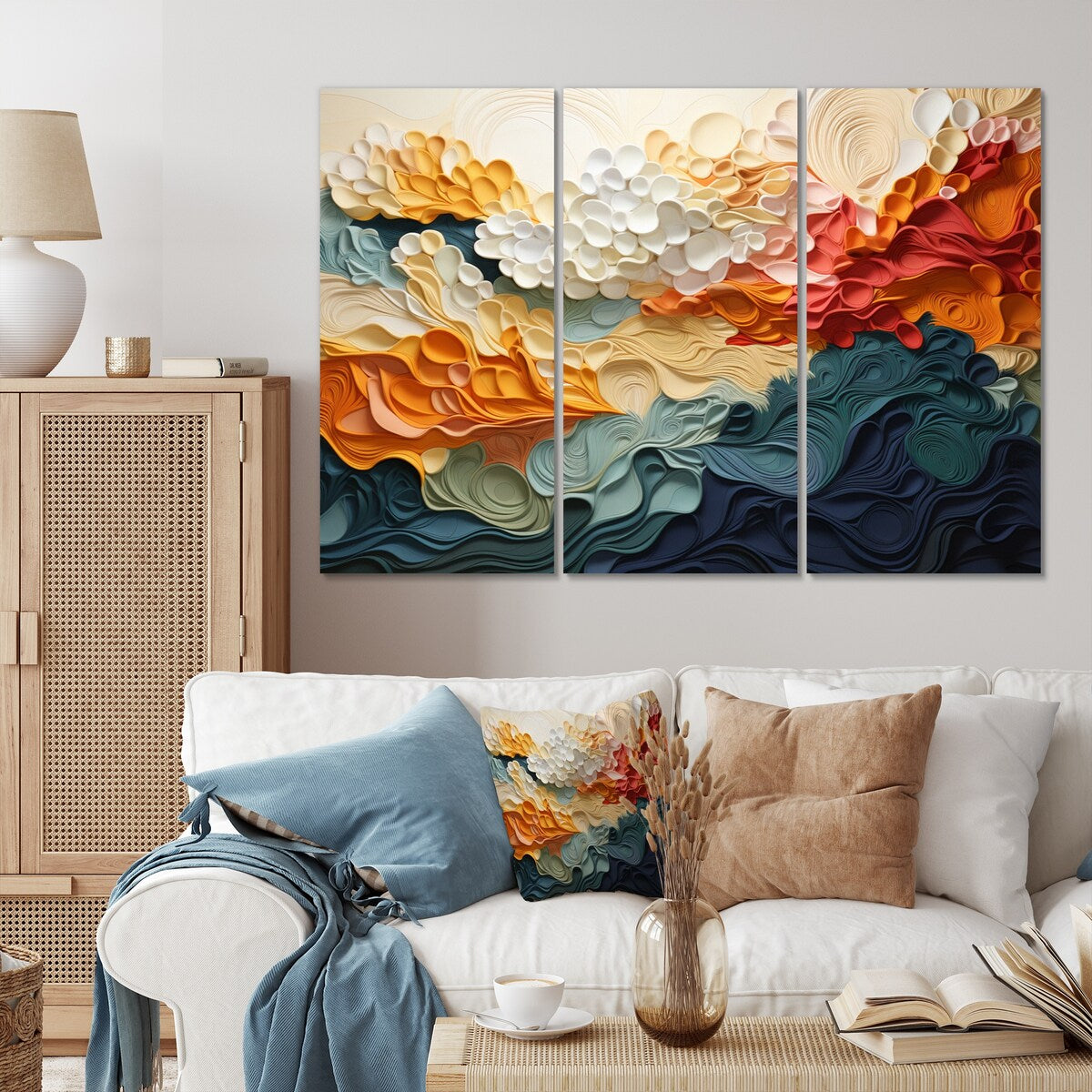 Designart "Biomorphism Organic Forms VI" Modern Metal Art Print Set