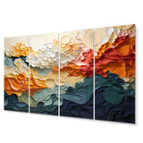 Designart "Biomorphism Organic Forms VI" Modern Metal Art Print Set