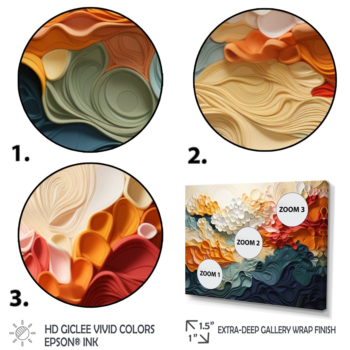 Designart "Biomorphism Organic Forms VI" Modern Metal Art Print Set