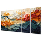 Designart "Biomorphism Organic Forms VI" Modern Metal Art Print Set