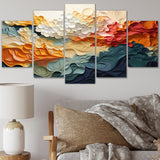 Designart "Biomorphism Organic Forms VI" Modern Metal Art Print Set