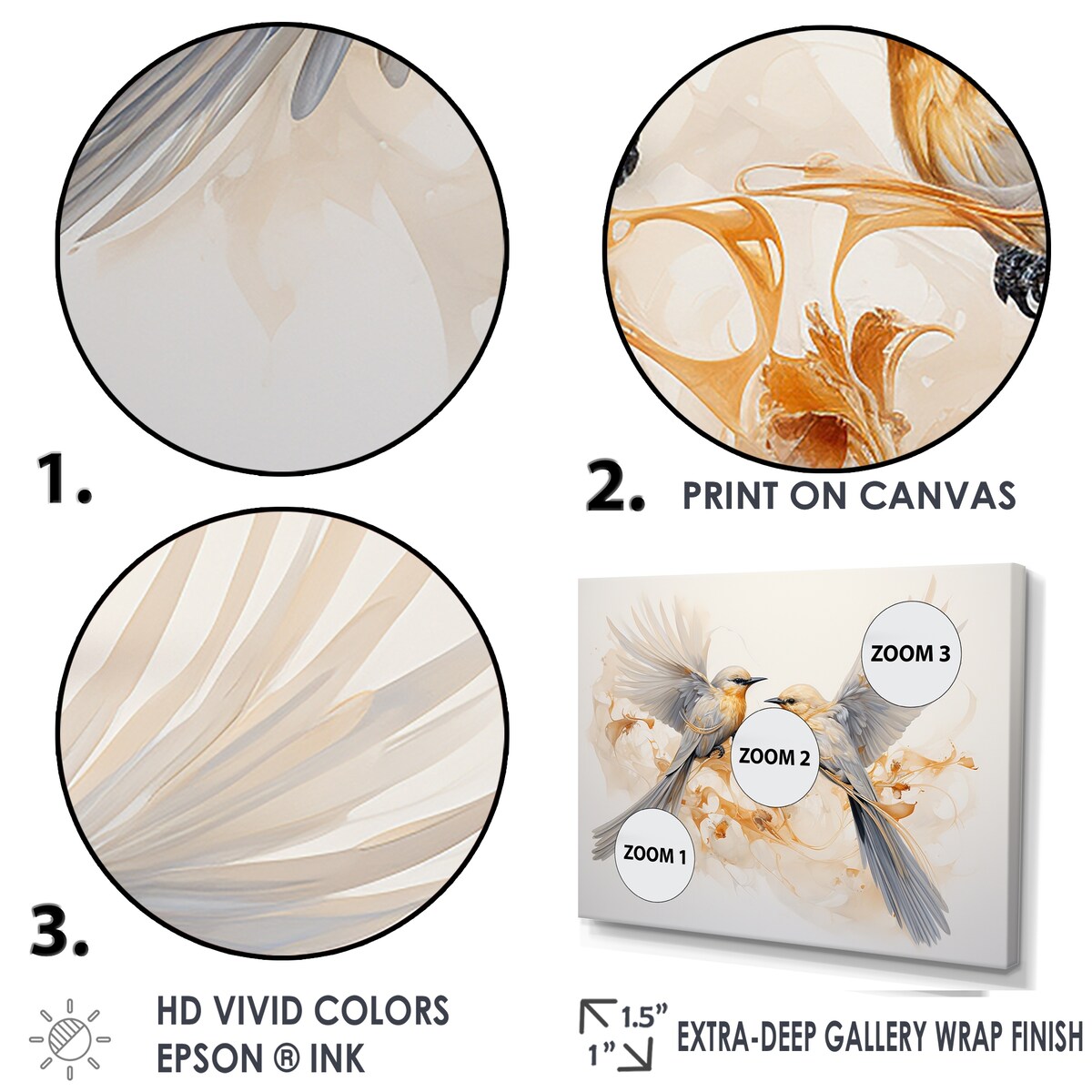Designart "Birds Of Paradise And Flowers Harmony" Birds Of Paradise Wall Art