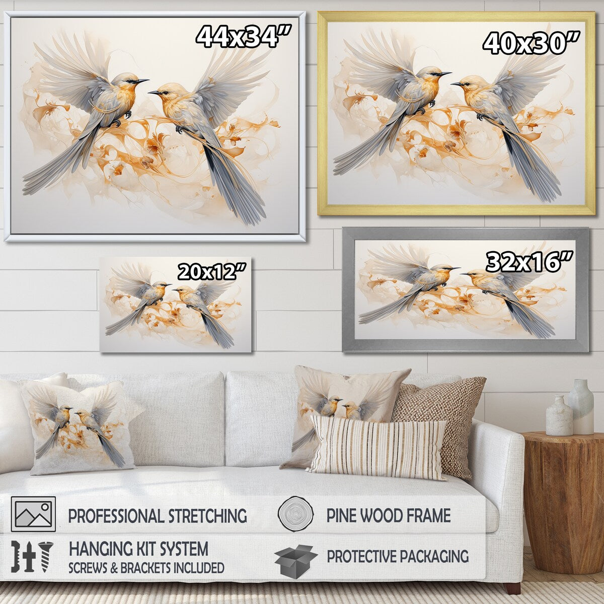 Designart "Birds Of Paradise And Flowers Harmony" Birds Of Paradise Wall Art