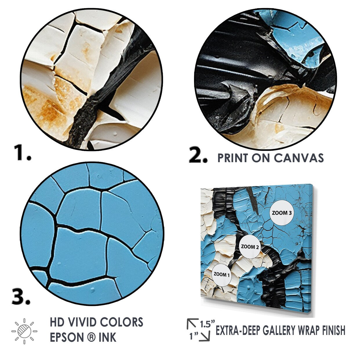 Designart "Black And Blue Paint Stroke Fight" Abstract Shapes Wall Art
