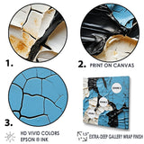 Designart "Black And Blue Paint Stroke Fight" Abstract Shapes Wall Art