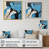Designart "Black And Blue Paint Stroke Fight" Abstract Shapes Wall Art