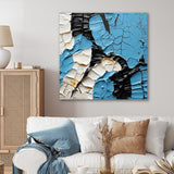 Designart "Black And Blue Paint Stroke Fight" Abstract Shapes Wall Art