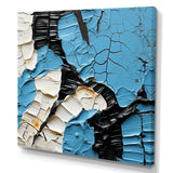 Designart "Black And Blue Paint Stroke Fight" Abstract Shapes Wall Art