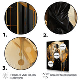Designart "Black And Gold Elegant Woman Portrait II" Woman Wall Décor Black - Modern Print Art For Living Room