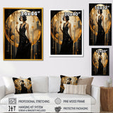 Designart "Black And Gold Elegant Woman Portrait II" Woman Wall Décor Black - Modern Print Art For Living Room