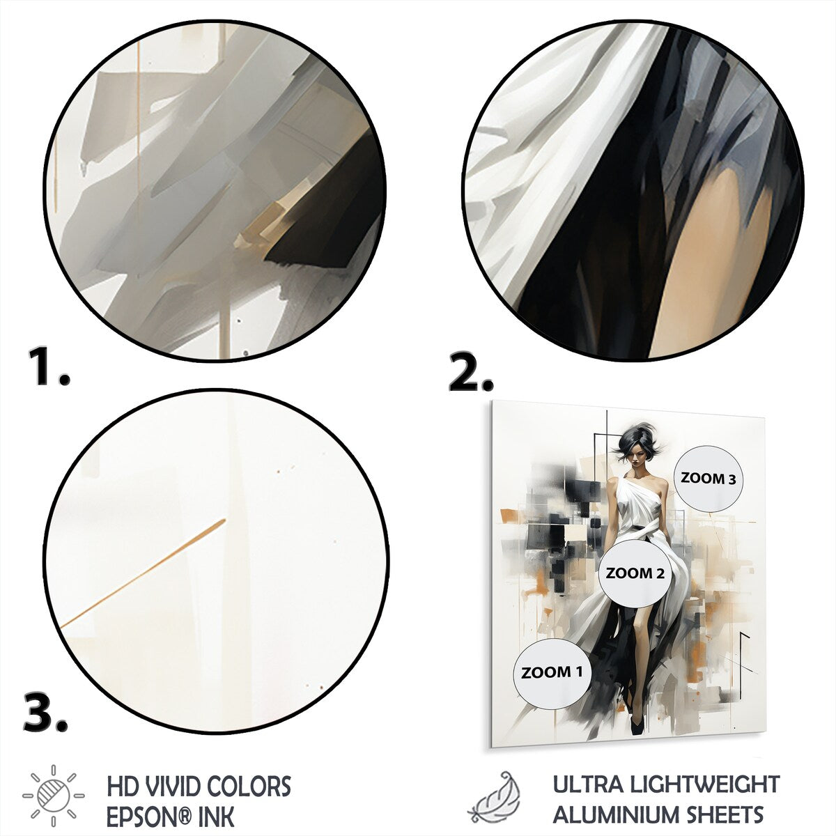 Designart "Black And White Fashion Top Model Woman Runway II" Fashion Illustration Metal Wall Art - Glam Metal Art Work