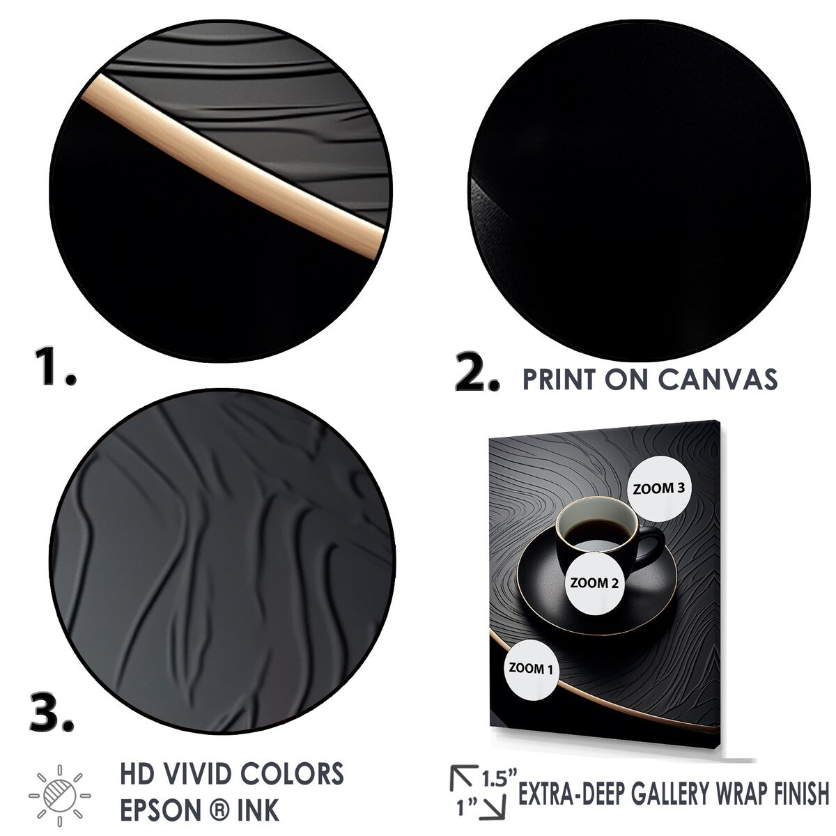 Designart "Black Coffee Espresso Eclipses VI" Coffee Wall Art