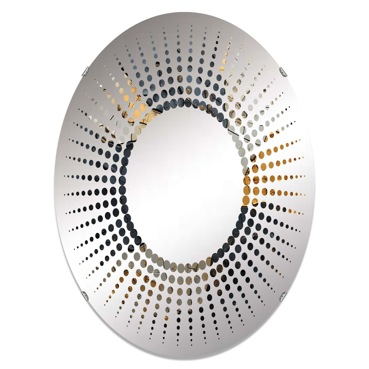Designart "Black Gold Adorned Poteries I" Abstract Spirals Black Wall Mirror - Modern Mirror For Wall Art Decor