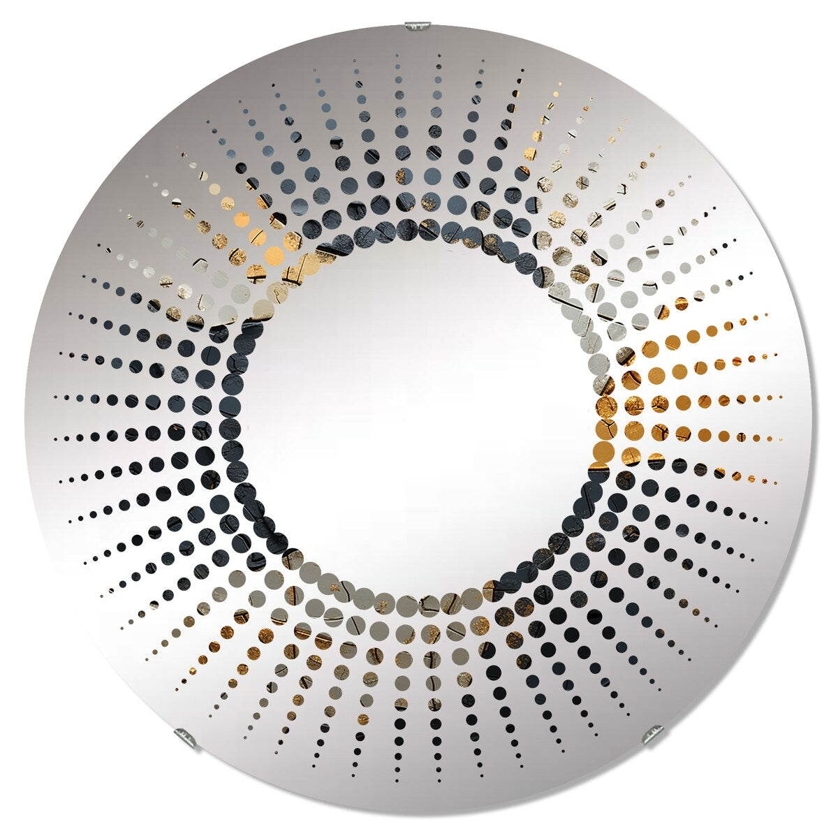 Designart "Black Gold Adorned Poteries I" Abstract Spirals Black Wall Mirror - Modern Mirror For Wall Art Decor