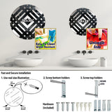 Designart "Black Spiraling fractal sprial" - Modern Abstract Spirals Diamond Decorative Mirror