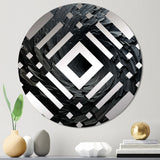 Designart "Black Spiraling fractal sprial" - Modern Abstract Spirals Diamond Decorative Mirror