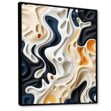 Designart "Black White Labyrinth Pattern" Abstract Framed Canvas Art Print