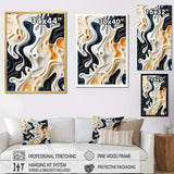 Designart "Black White Labyrinth Pattern" Abstract Framed Canvas Art Print