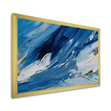 Designart "Bliss Of Happiness Abstract In Retro Blue" Abstract Painting Framed Wall Decor