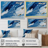 Designart "Bliss Of Happiness Abstract In Retro Blue" Abstract Painting Framed Wall Decor